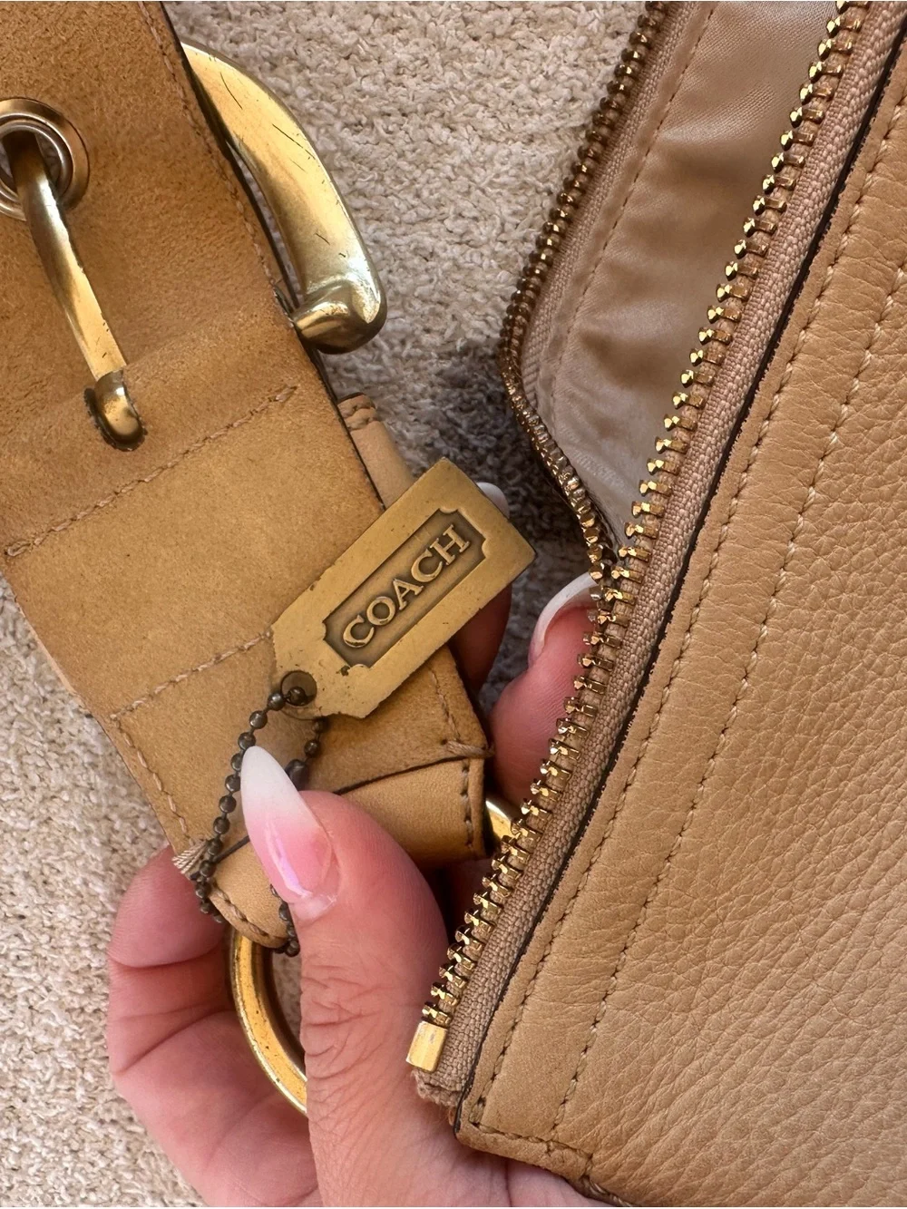 Coach Tan Leather Hobo Bag